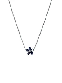 Colar 1 flor zircônia Tanzanita Prata 925 Ródio