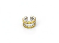 Piercing 2 aros yellow fancy Prata 925 Ródio