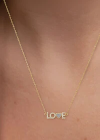 Colar Love Prata 925 Ouro 18 k