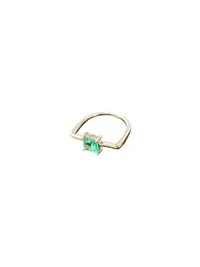Anel Quadrado Cristal Paraíba Prata 925 Ródio