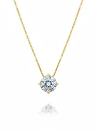 Colar Ponto zircônia 8 mm Prata 925 Ouro 18 k