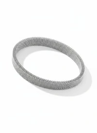 Pulseira malha aço Prata 925 Ródio