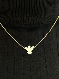 Colar Espírito Santo madrepérola Prata 925 ouro 18 k