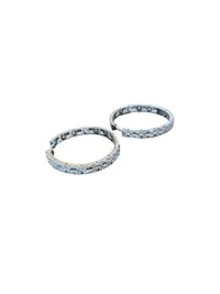 Brinco Argola Zircônia Quadrado G Prata 925 Ródio