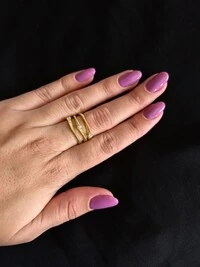 Anel Linha Italiana 3 zircônias Prata 925 Ouro 18 k