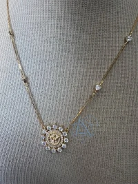 Colar Espírito Santo redondo Prata 925 Ouro 18 k