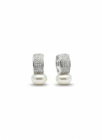 Brinco Argola pérola Prata 925 Ródio