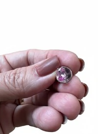 Brinco Oval topázio rosa 7 mm Prata 925 Ródio