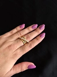Anel Trançado Zircônia Prata 925 Ouro 18 K