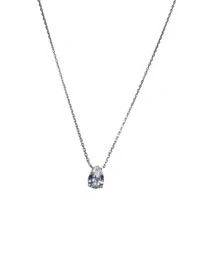 Colar Gota zircônia M Prata 925 Ródio