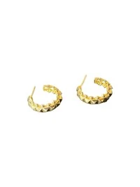 Brinco argola ponta Prata 925 Ouro18k