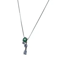 Colar 4 pedras esmeralda lilás Prata 925 Ródio
