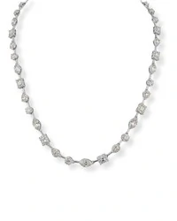 Colar Riviera formas cristal diamond lemon zircônia 42 cm Prata 925 Ródio