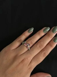 Anel Cristal Colors Ajustável Prata 925 Ródio