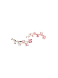 Brinco Ear cuff topázio rosa Prata 925 Ródio