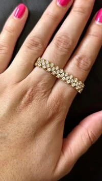 Anel dois dedos zircônia Prata 925 Ouro 18 k