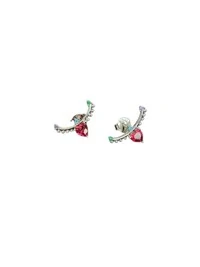 Brinco Eaurcuff Cristal Vemelho Zircônia Prata 925 Ródio