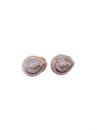 Brinco Gota Baguete Prata 925 Ouro 18 K