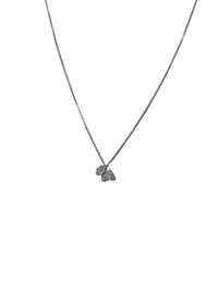 Colar Dog Zircônia Prata 925 Ródio