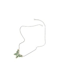 Colar Borboleta esmeralda Prata 925 Lisa