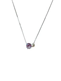 Colar Pérola e zircônia Oval Prata 925 Ródio