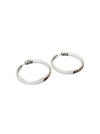 Brinco Argola Zircônia G Prata 925 Ródio