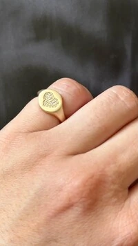 Anel Dedinho coração zircônia fosco Prata 925 Ouro 18 K