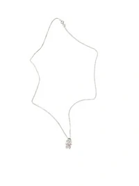 Colar Menina Topázio Rosa Zircônia Prata 925 Lisa
