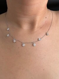 Colar Illusion zircônias penduradas Prata 925 Ródio