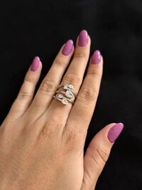 Anel 5 zircônias Prata 925 Ródio