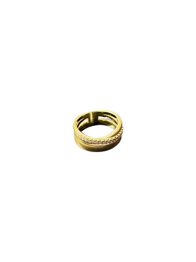 Foto Anel Linha italiana com zircônia Prata 925 Ouro 18 k