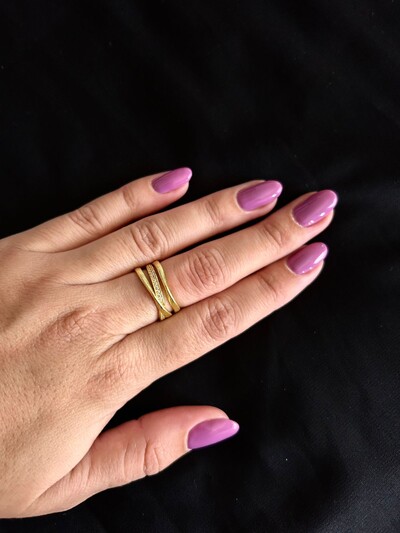 FotoAnel Linha Italiana com zircônia Prata 925 Ouro 18 k