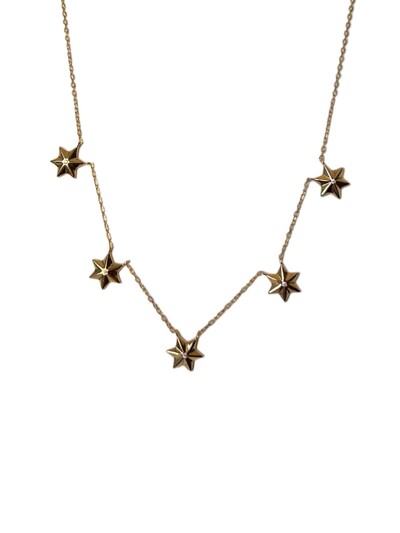 Foto Colar 5 estrelas Prata 925 Ouro 18k