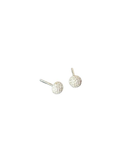 Foto Brinco meia bola micro cravação P Prata 925 Ródio