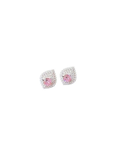 Foto Brinco Gota Topázio Rosa Zircônia Prata 925 Ródio