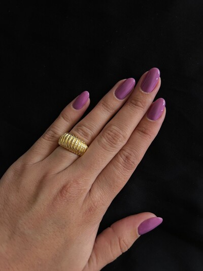 FotoAnel Baulado Filetes em Prata 925 com Ouro 18K