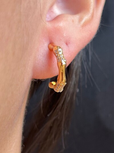 FotoBrinco argola aberta osso zircônia M Prata 925 Ródio
