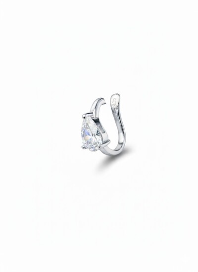 Foto Piercing Fake Gota zircônia Prata 925 Ródio