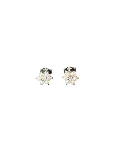 Foto Brinco Flor pérola Prata 925 Ródio
