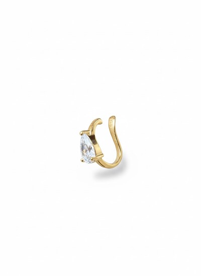 Foto Piercing Fake Gota zircônia Prata 925 Ouro 18 k