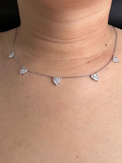 FotoColar Coração Illusion Zircônia Prata 925 Ródio