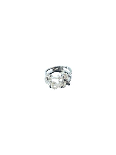 Foto Anel 2 aros argolinhas penduradas Prata 925 Ródio