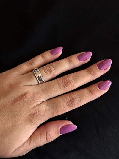 FotoAnel aliança Saturno Love com zircônia borda Prata 925 Ródio