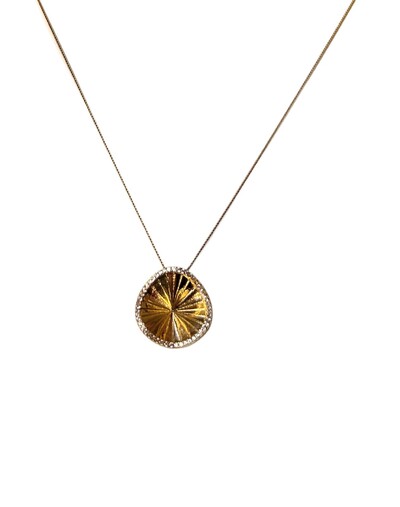 Foto Colar Pizza Baguete Prata 925 Ouro 18K