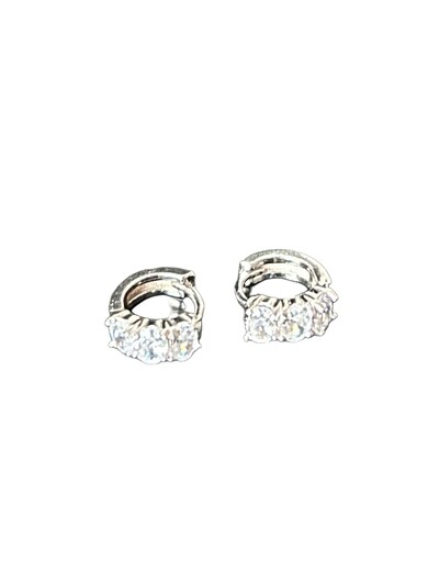 Foto Brinco Argola Zircônia Prata 925 Ródio
