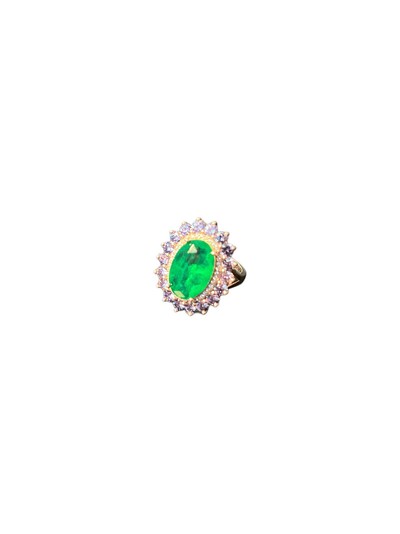 Foto Anel oval esmeralda tazanita Prata 295 Ródio