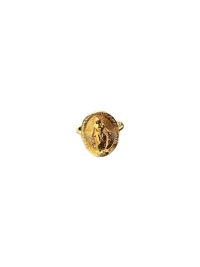 Foto Anel Nossa Senhora Milagrosa Prata 925 Ouro 18