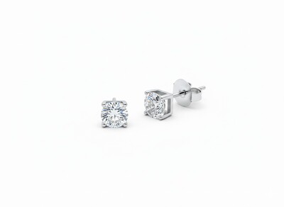 Foto Brinco Solitário cartier zircônia 7 mm Prata 925 Ródio