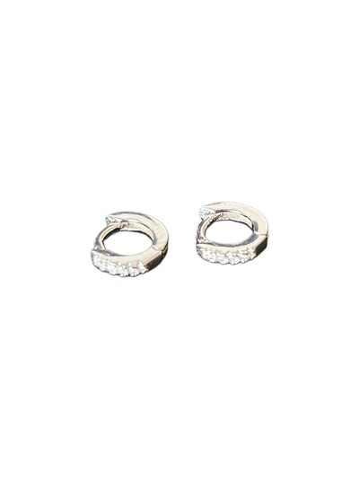 Foto Brinco Argola P Zircônia Prata 925 Ródio