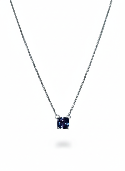 Foto Colar Ponto quadrado P Tanzanita Prata 925 Ródio